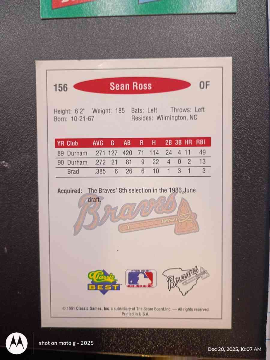 Sean Ross card 156 - Acme, Louisiana - FleaMarketBay