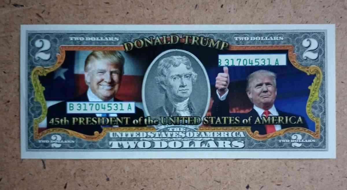 Donald Trump Colored Uncirculated Legal Tender 2dollar bill - Grand Rapids, Ohio