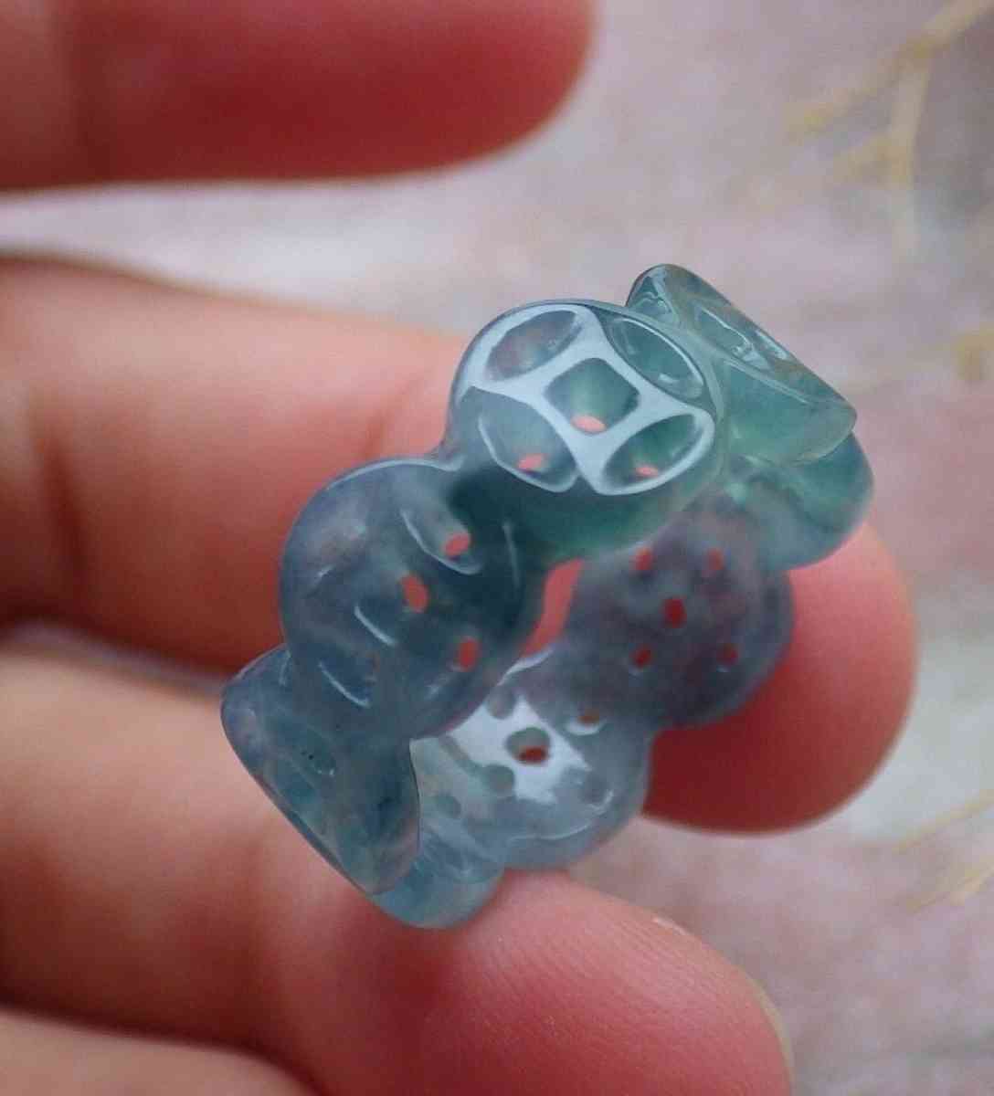 Certificate Jadeite Jade Green Ring Old Money Coin size6 - Pasadena, California - FleaMarketBay