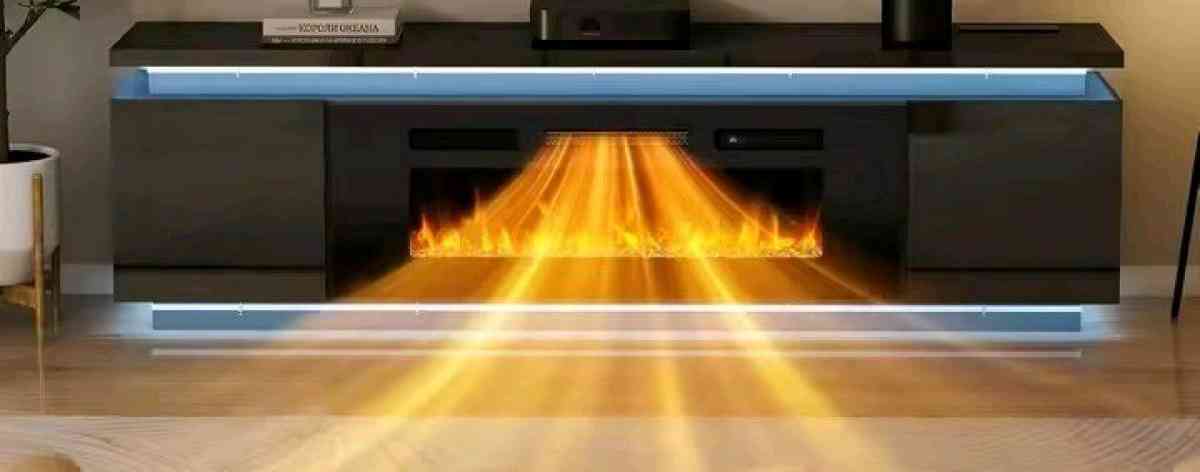 fireplace TV STAND standstand for 85 in TVs with 40in firepl - Richton Park, Illinois - FleaMarketBay