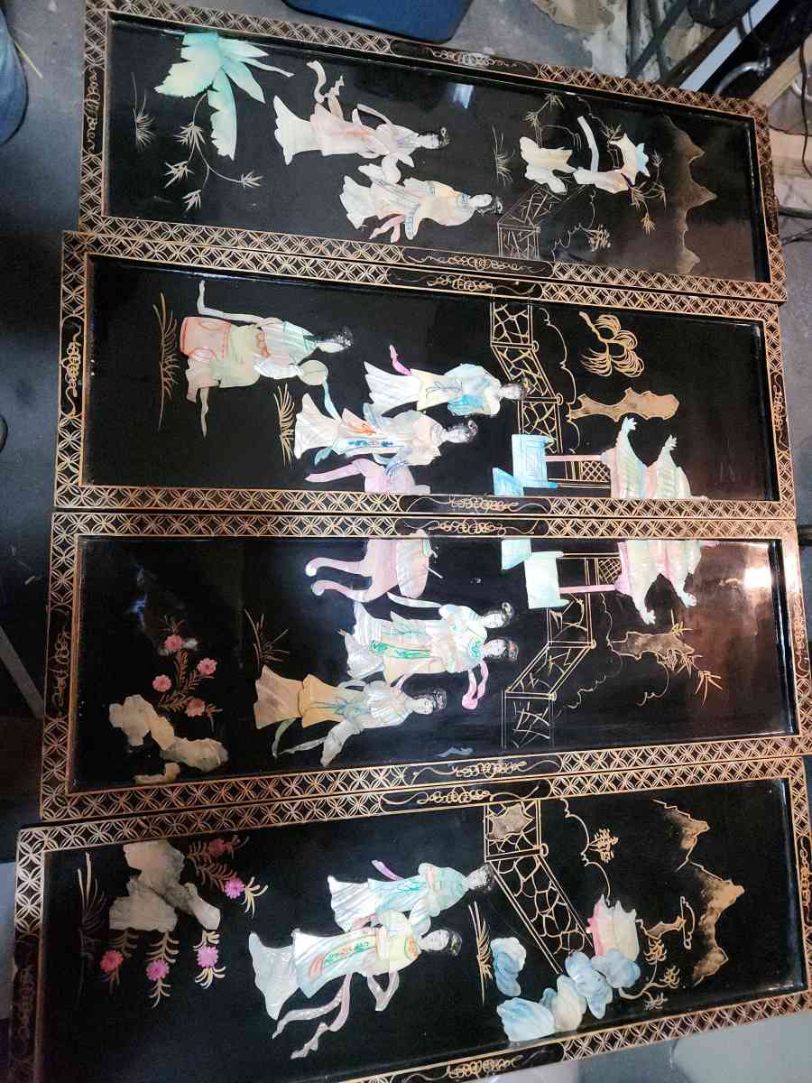 antique mother of pearl japanese art dividers 48 in wide 36H - Catasauqua, Pennsylvania