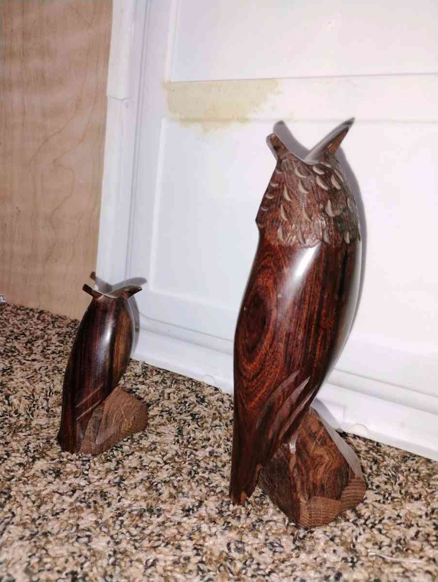 pair of hand carved MCM ironwood owls FROM Mexico - Omaha, Nebraska - FleaMarketBay