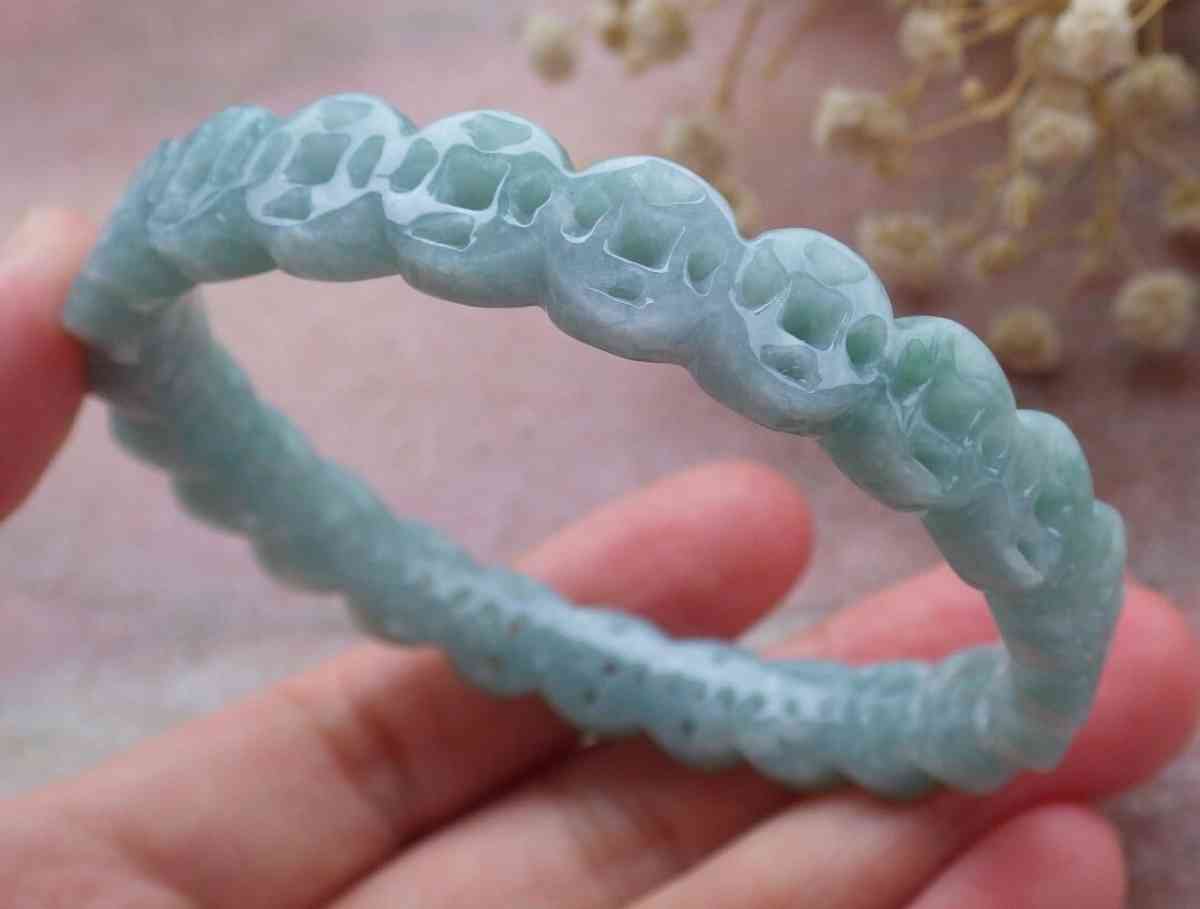 Certificate JADEITE green coin Bangle 55mm 6inches - Pasadena, California