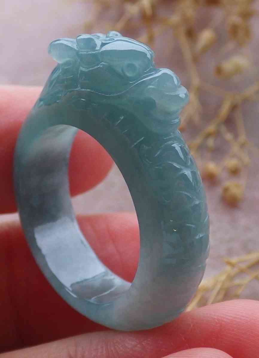 Certificate Jadeite jade Burmese Dragon Ring Size 9 - Pasadena, California - FleaMarketBay