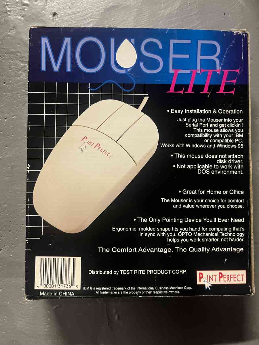 This is an open box 3 Button Serial MouseNever used comes fr - Piscataway, New Jersey - FleaMarketBay