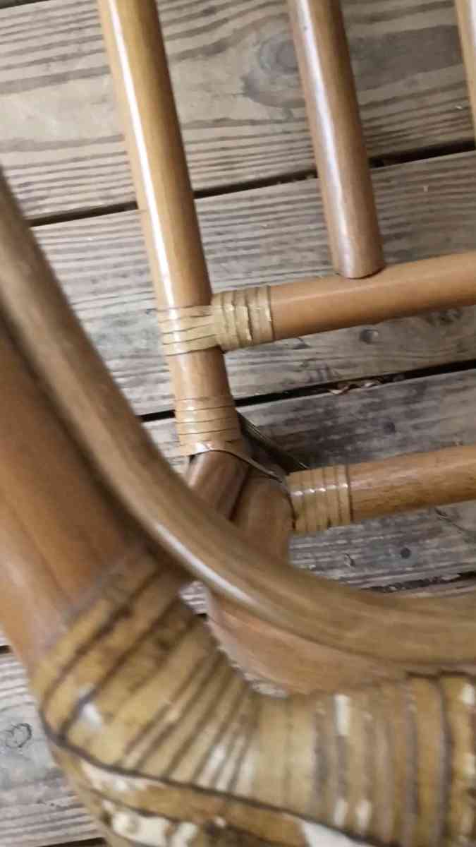 VINTAGE MCM RATTAN Bamboo Coffee Table Ottoman Bench Frame S - Philadelphia, Pennsylvania - FleaMarketBay