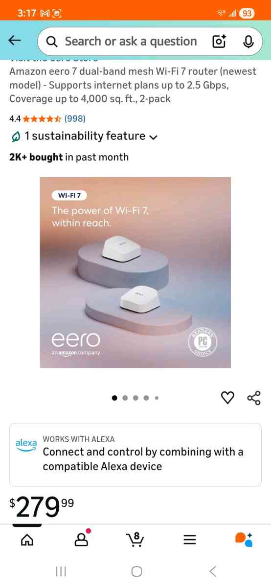 Eero 7 DuelBand Mesh wifi router 2 pack - Woodstown, New Jersey - FleaMarketBay