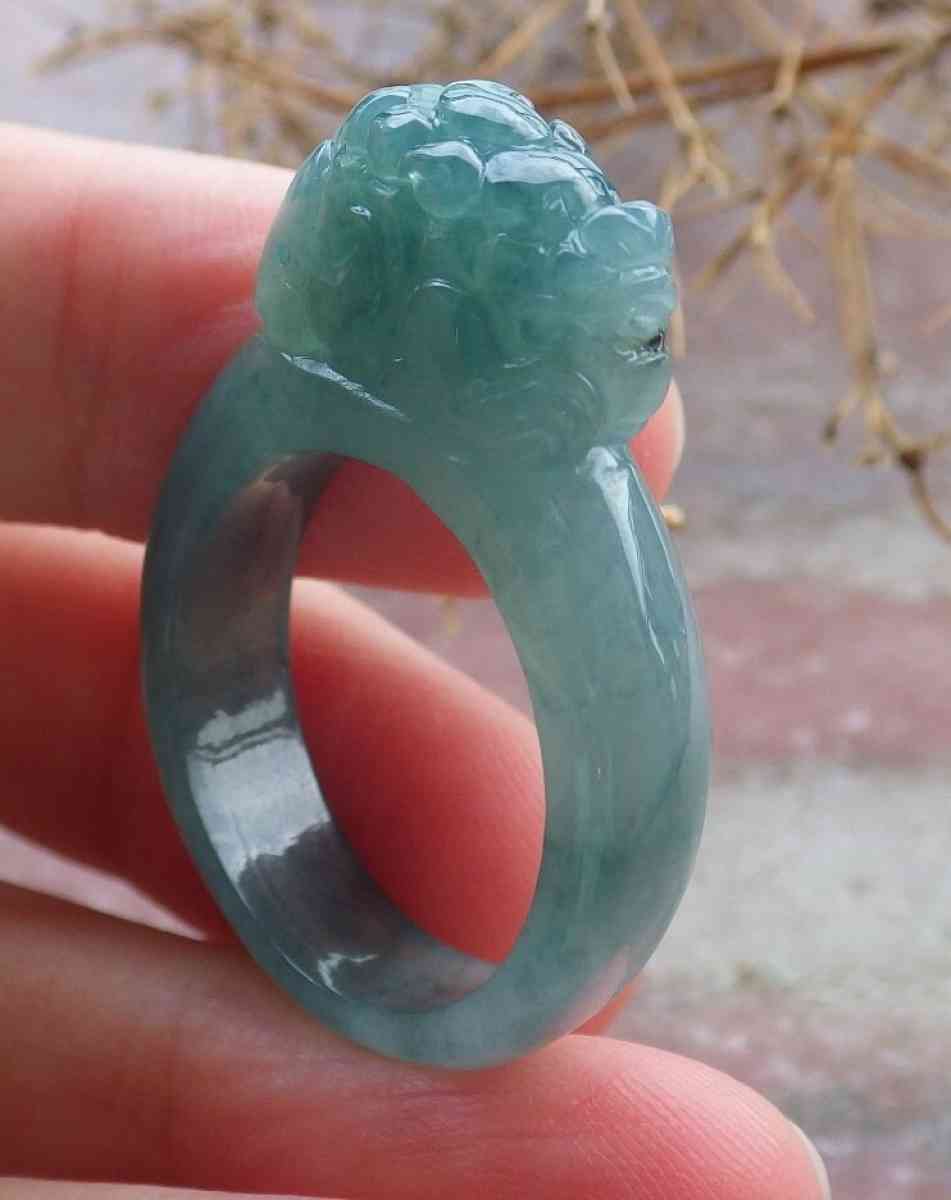 Certificate Jadeite jade  Burmese Dragon Ring size 9 - Pasadena, California