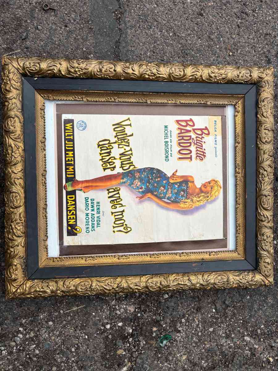 Brigitte Bardot Original 1950s Movie poster Framed - Phoenix, Arizona - FleaMarketBay