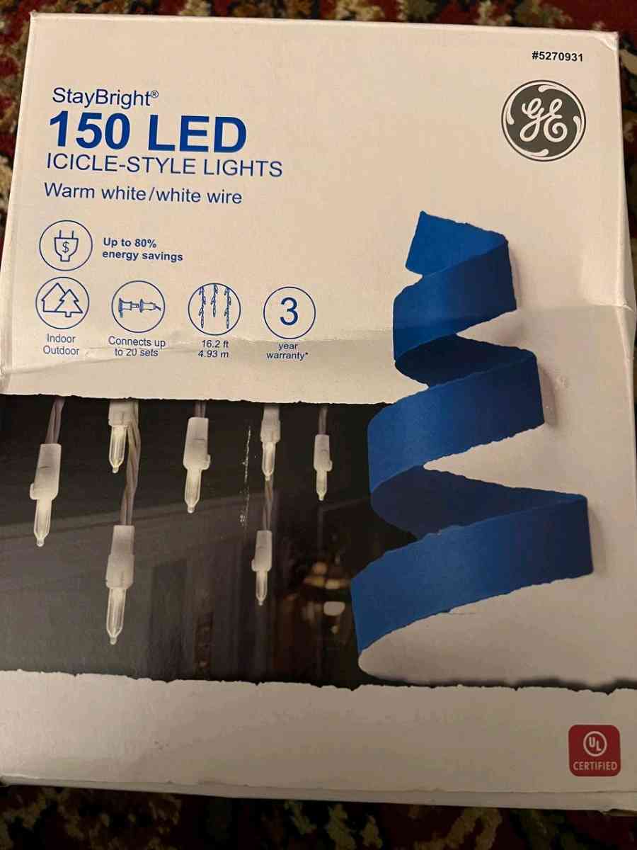 GE StayBright 150 Icicle Light String Holiday Christmas Mult - Columbus, Ohio - FleaMarketBay