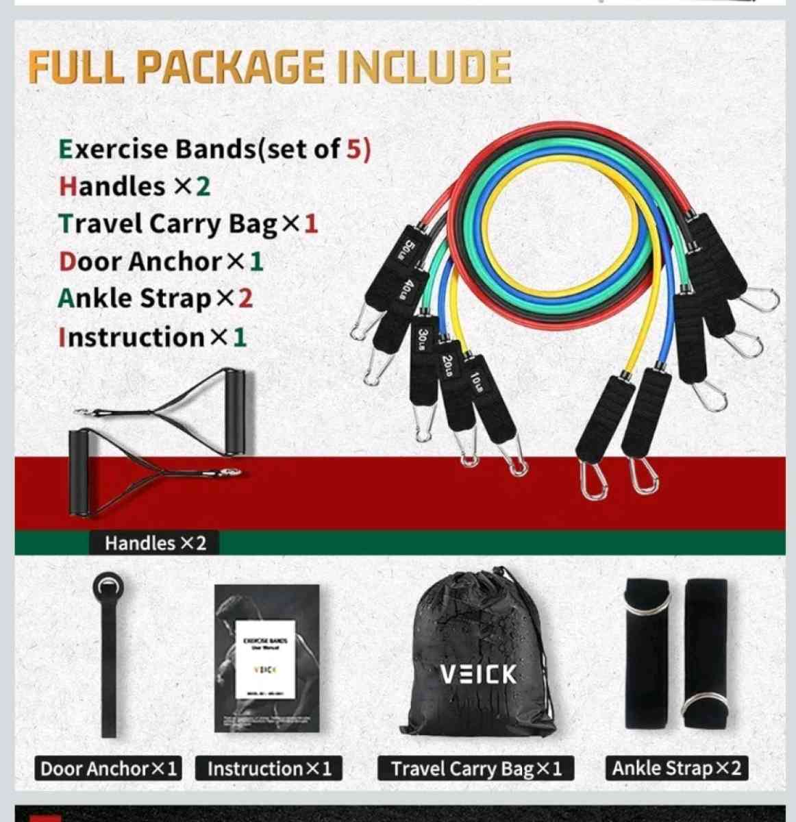 Resistance Bands for Home Workouts  Exercises - Irving, Texas - FleaMarketBay