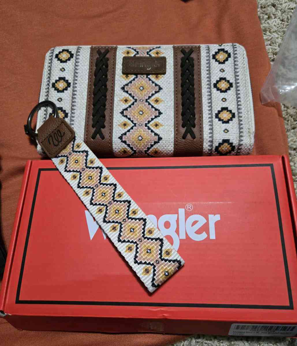 Wrangler Southwestern Art Print Wallet Coffee - Moran, Kansas