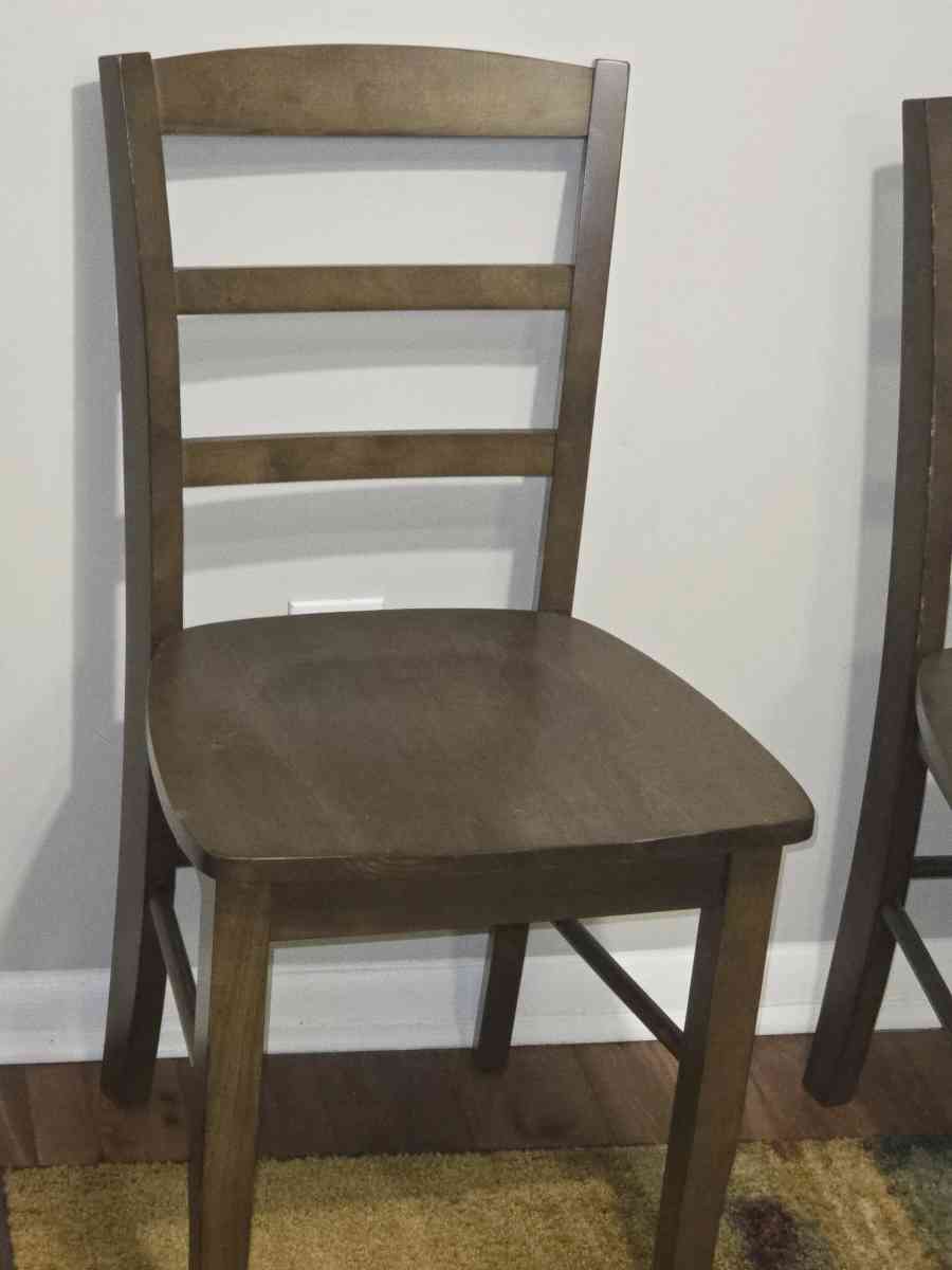 Set of 4 Brown Wooden Mandrid Ladderback - Stone Mountain, Georgia - FleaMarketBay