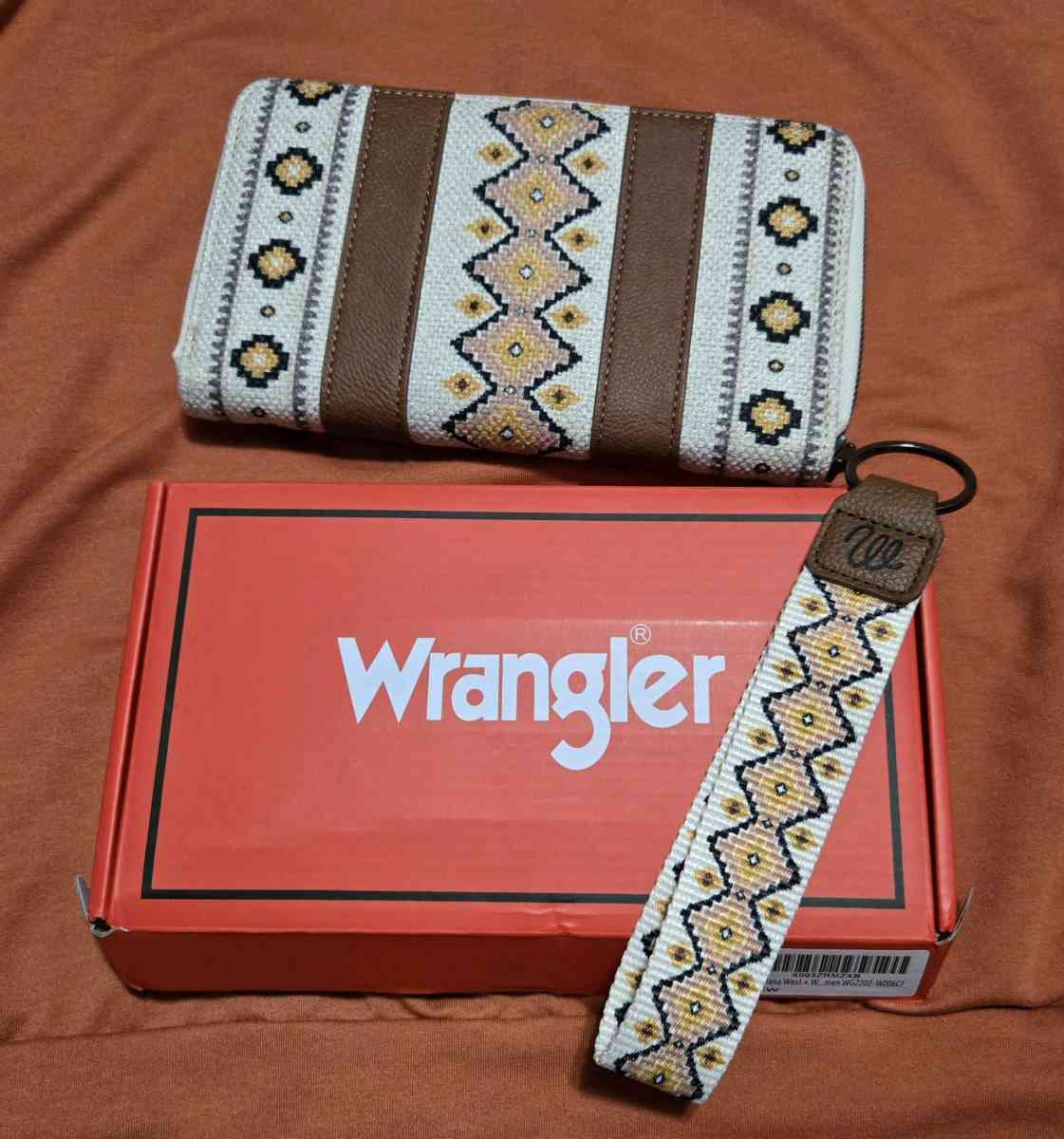 Wrangler Southwestern Art Print Wallet Coffee - Moran, Kansas - FleaMarketBay