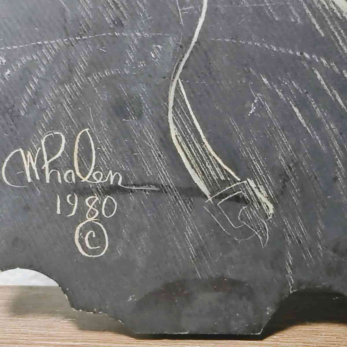 Slate drawing of a Wharf Fisherman - Bridgeton, New Jersey - FleaMarketBay