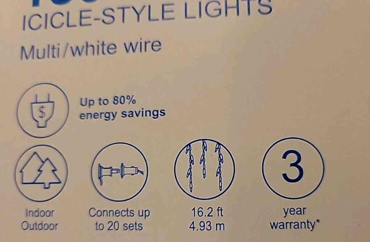 GE StayBright 150 Icicle Light String Holiday Christmas Mult - Columbus, Ohio - FleaMarketBay