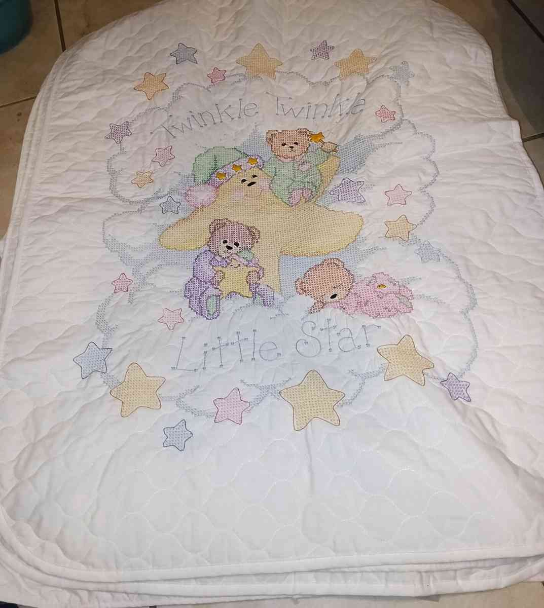 Baby Squares Quilt crossstitch blanket - Spring, Texas - FleaMarketBay