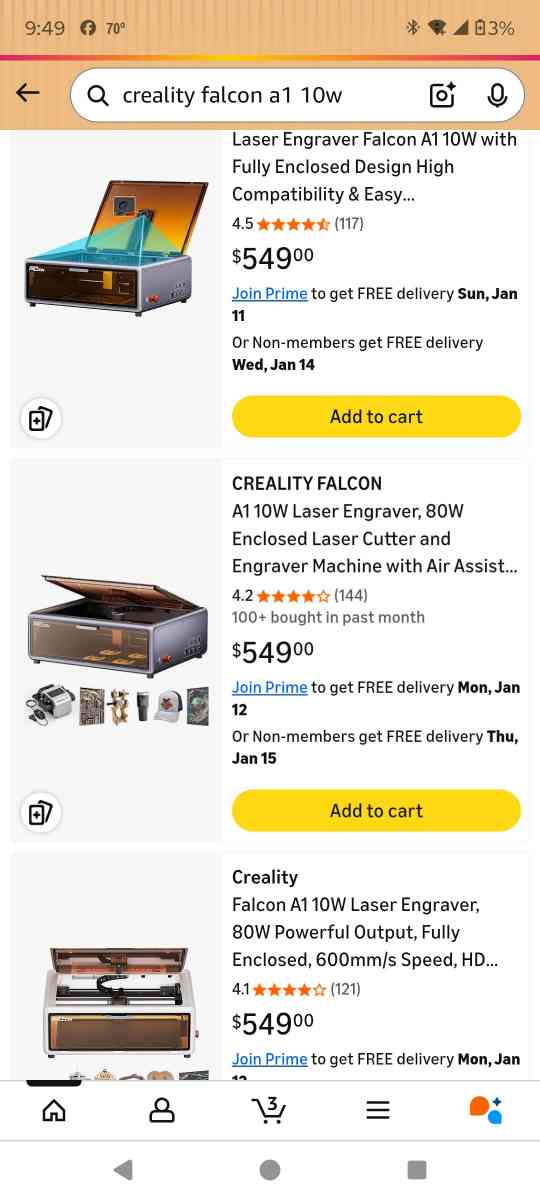 Creality Falcon A1 10 watt Laser Engraver - La Grange, Texas - FleaMarketBay