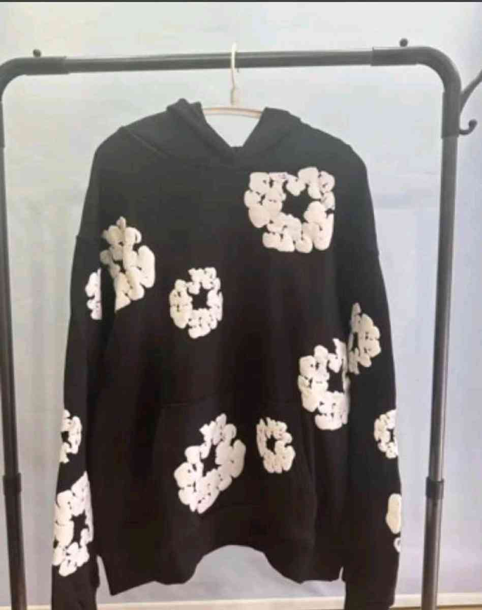 FREE SHIPPING USA ONLY Black denim hoodie size XL - Beaverton, Oregon - FleaMarketBay