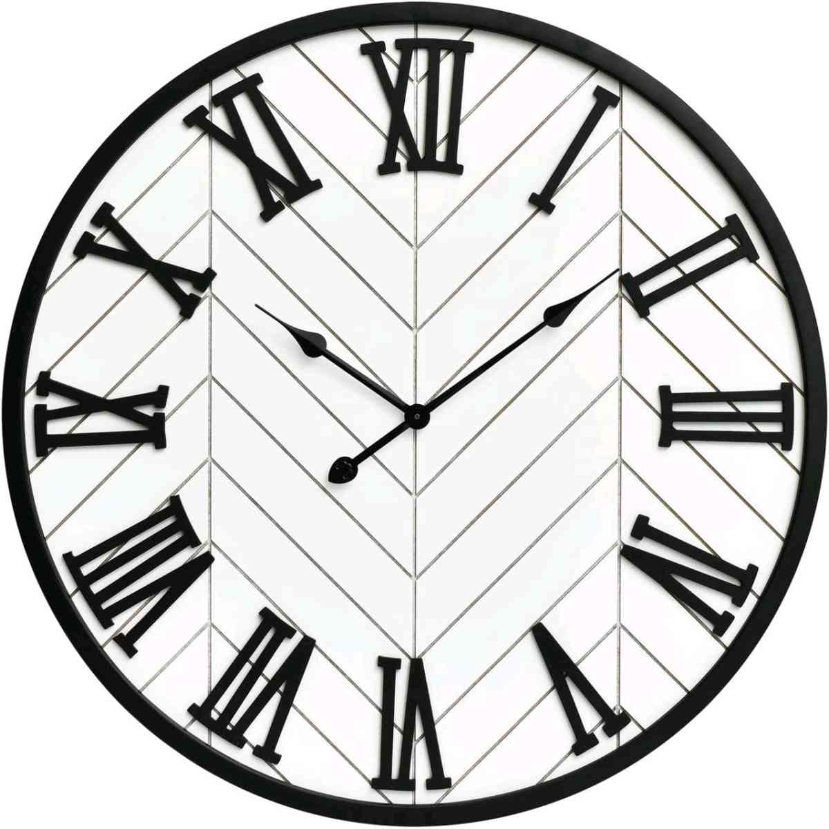 30 Inch Large Wall Clock Farmhouse Style  White Silent NonTi - Columbus, Ohio - FleaMarketBay