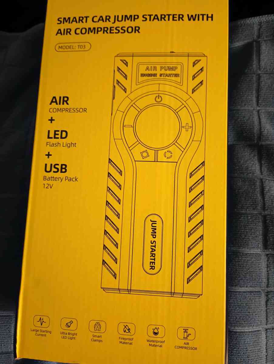 New 7000AMP Jump Starter with Tire Air Inflator