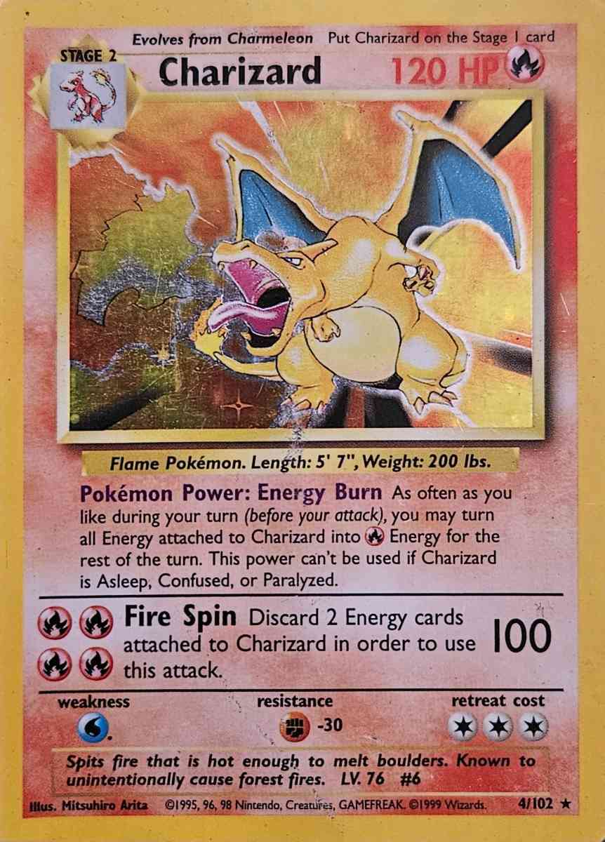 Charizard Pokmon trading card from Base Set - Houston, Texas