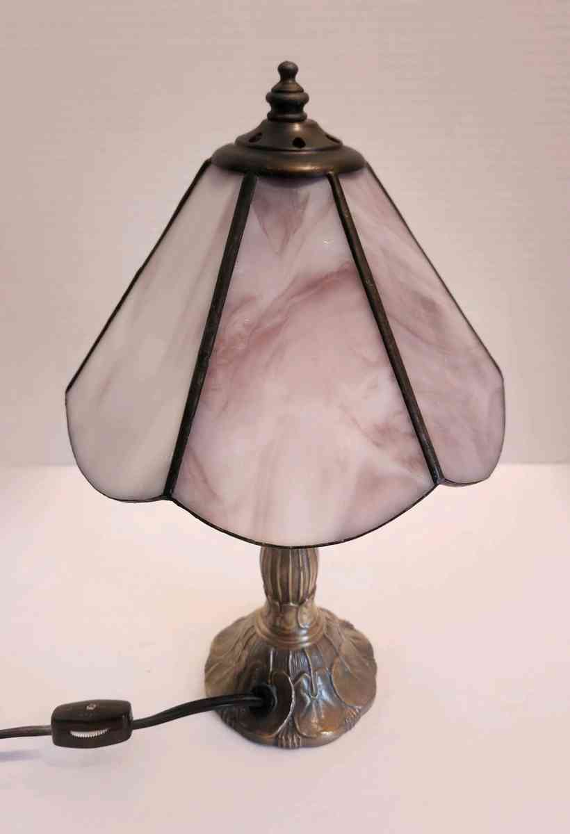 Meyda Tiffany Style Lamp With Handpainted Slag Glass Shade - Goshen, New York - FleaMarketBay