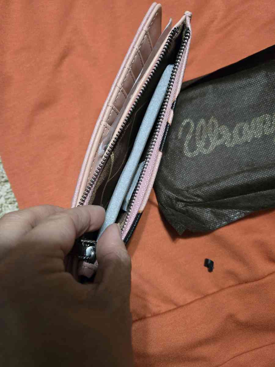 Wrangler Cow Print BiFold Wallet in Pink Cow print - Moran, Kansas - FleaMarketBay