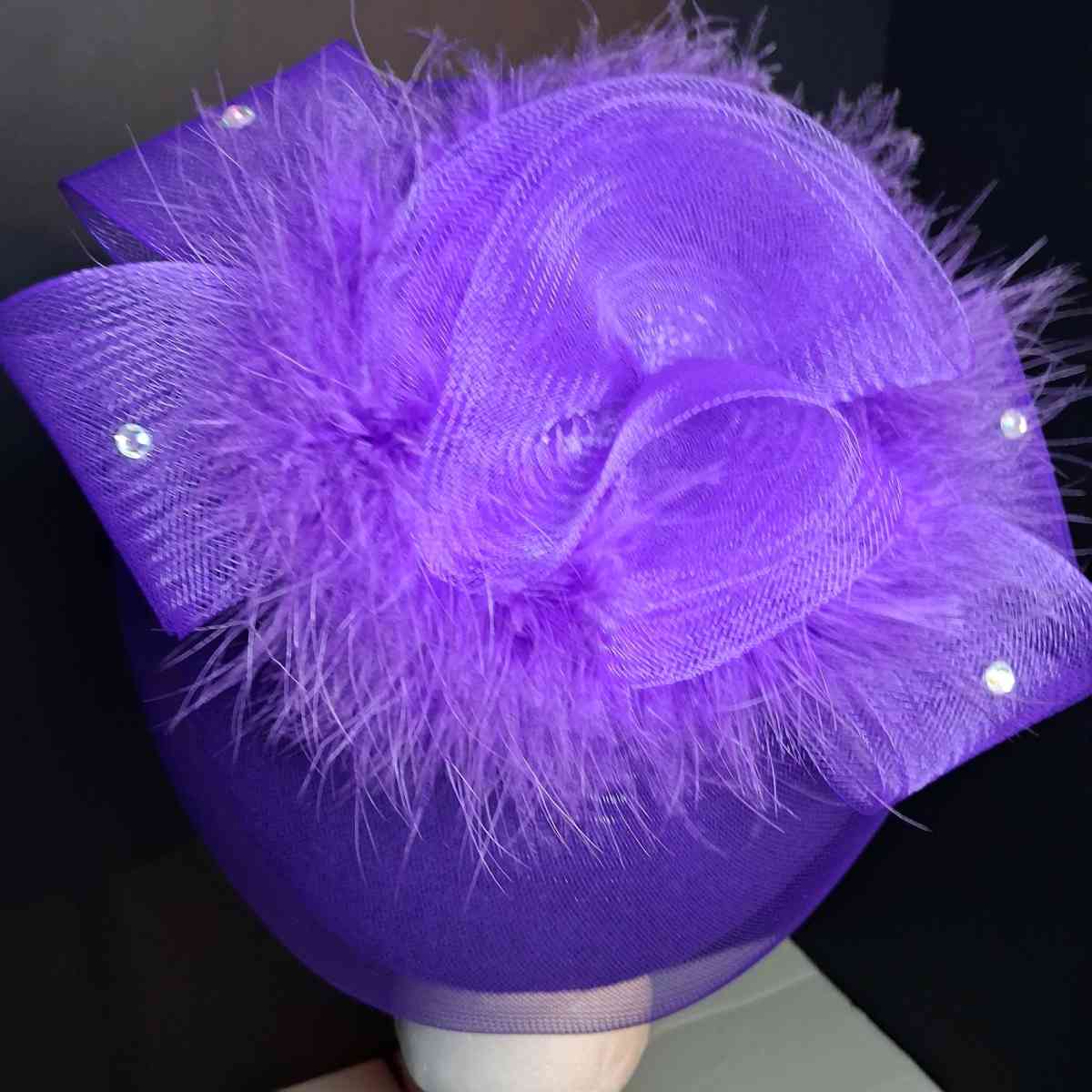 Woman Fancy formal hat worn once purple embellished - Bridge City, Texas - FleaMarketBay