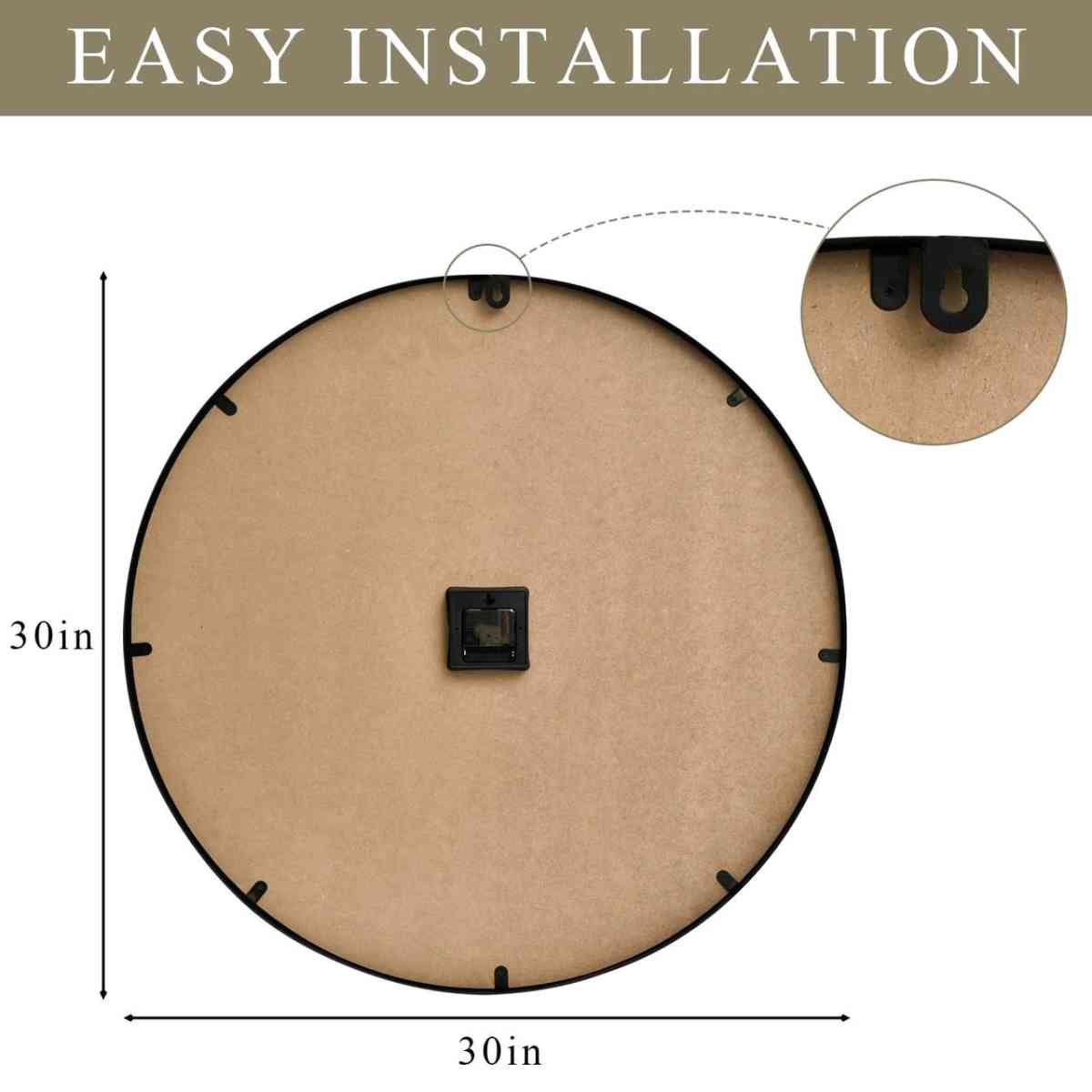 30 Inch Large Wall Clock Farmhouse Style  White Silent NonTi - Columbus, Ohio - FleaMarketBay