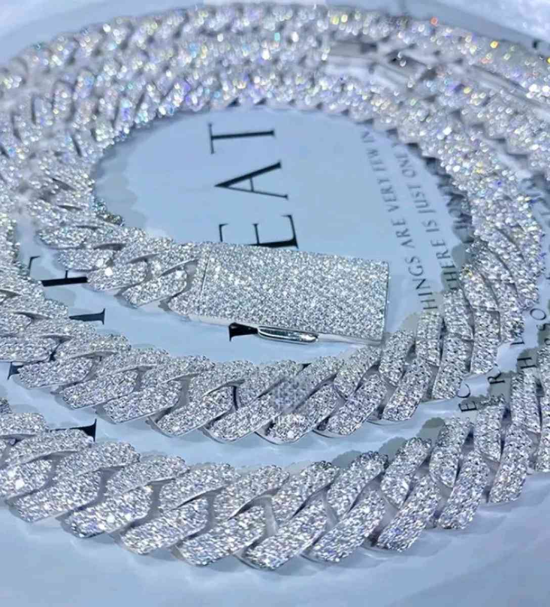 Luxury  Moissanite Cuban Link Chain 15mm 20inch Long GRA - Suwanee, Georgia
