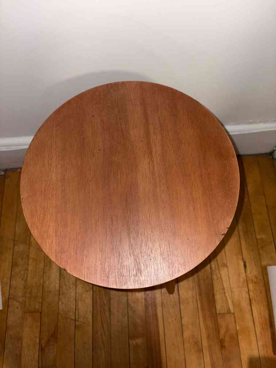 Round Wooden Side Table - Portland, Maine - FleaMarketBay