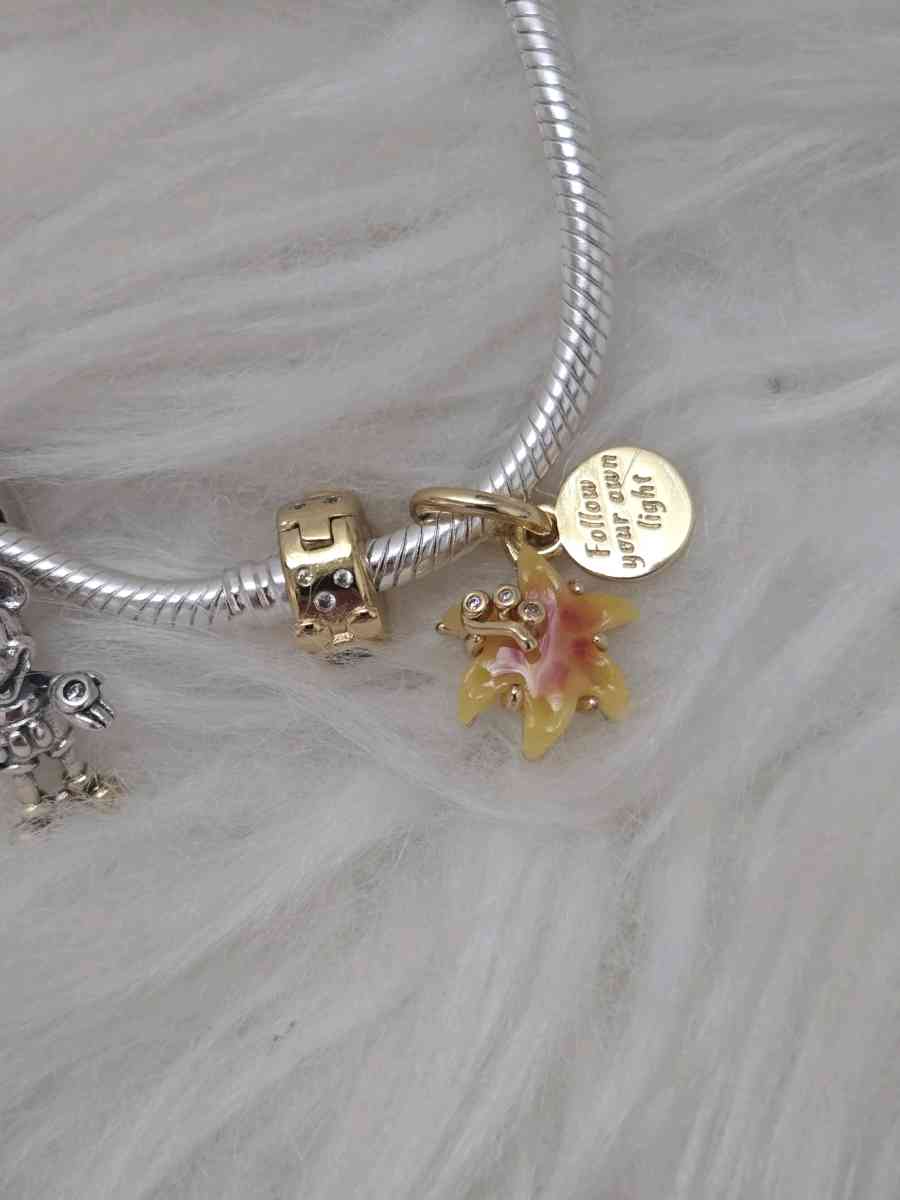 PANDORA 14k  Disney Tangled Sundrop Flower Glow in D - Austin, Texas - FleaMarketBay