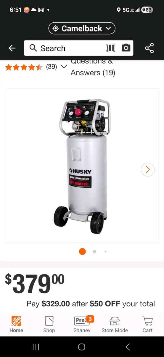 27 Gallon HUSKY Compressor - Phoenix, Arizona - FleaMarketBay