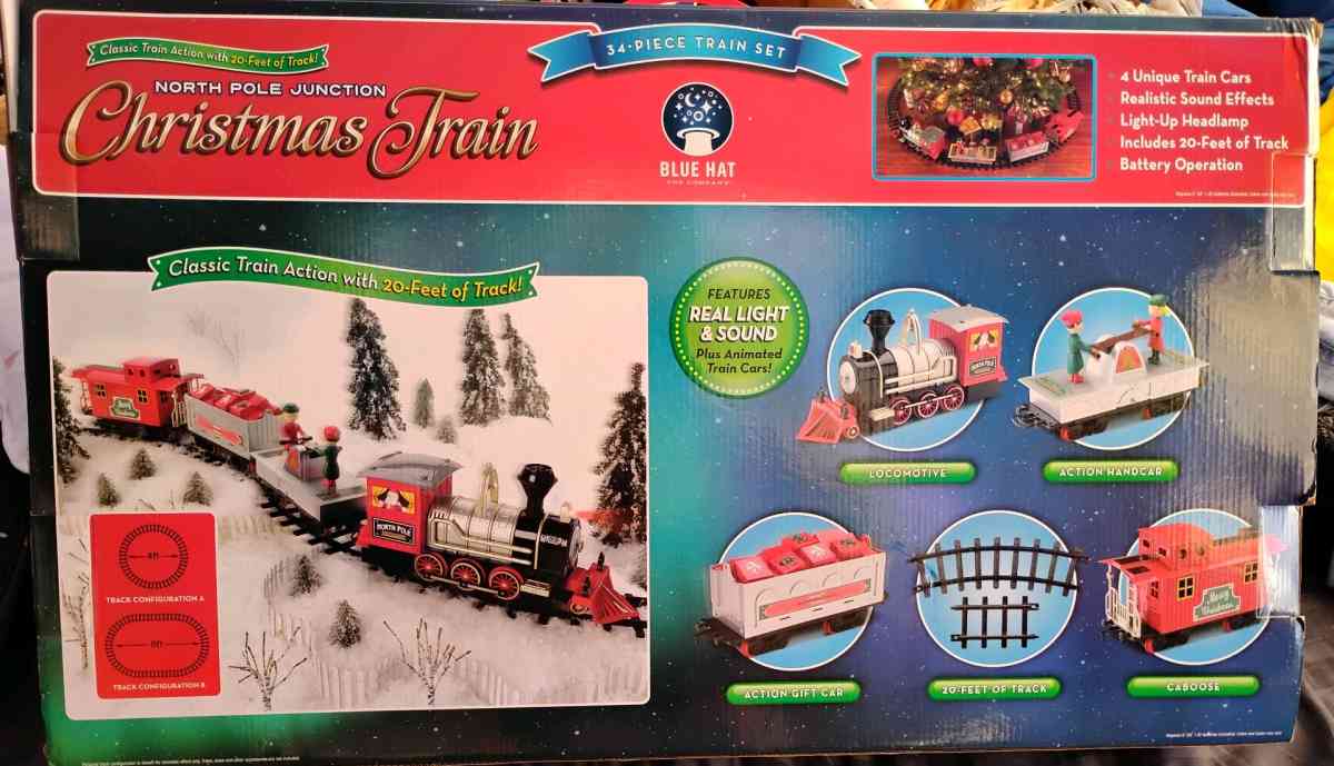 Blue Hat Toy Company North Pole Junction Christmas Train Set - Dallas, Texas - FleaMarketBay