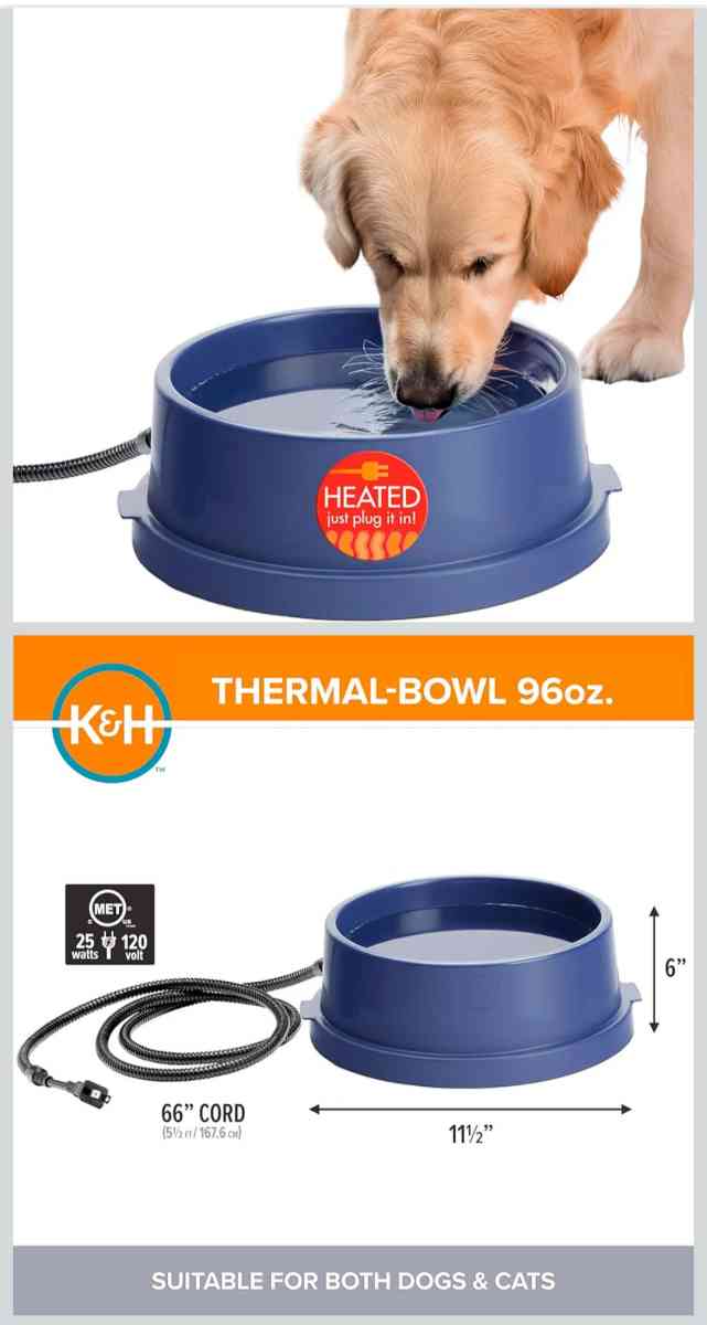 KH Pet Products ThermalBowl Heated Water Bowl for Cats  Dogs - Inola, Oklahoma - FleaMarketBay