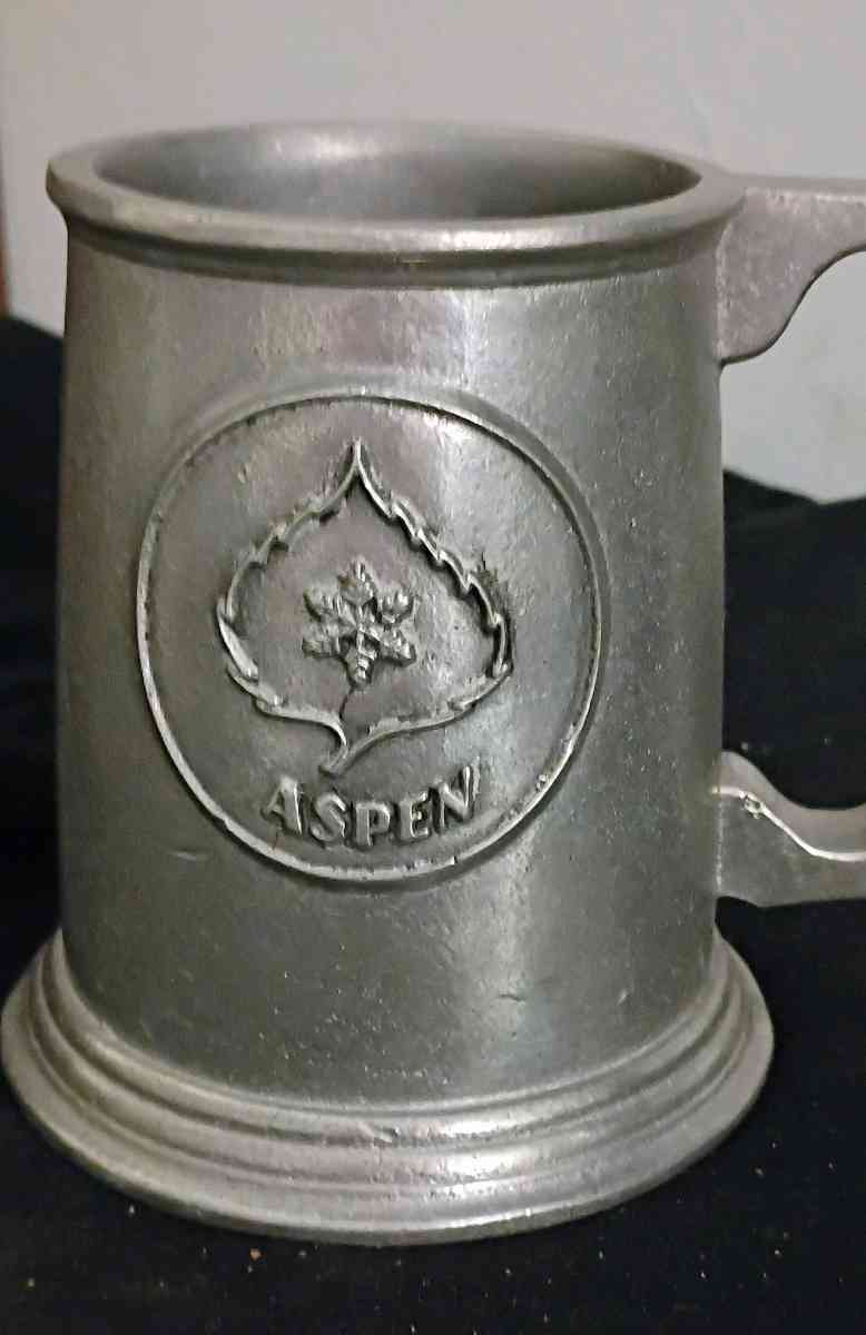 vintage ASPEN hand forged pewter mug