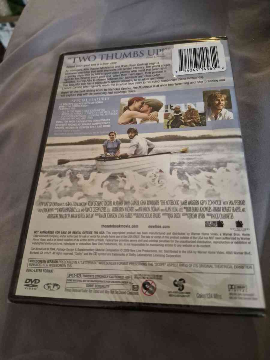 BRAND NEW SEALED Nicholas Sparks The Notebook DVD - New Baltimore, Michigan - FleaMarketBay