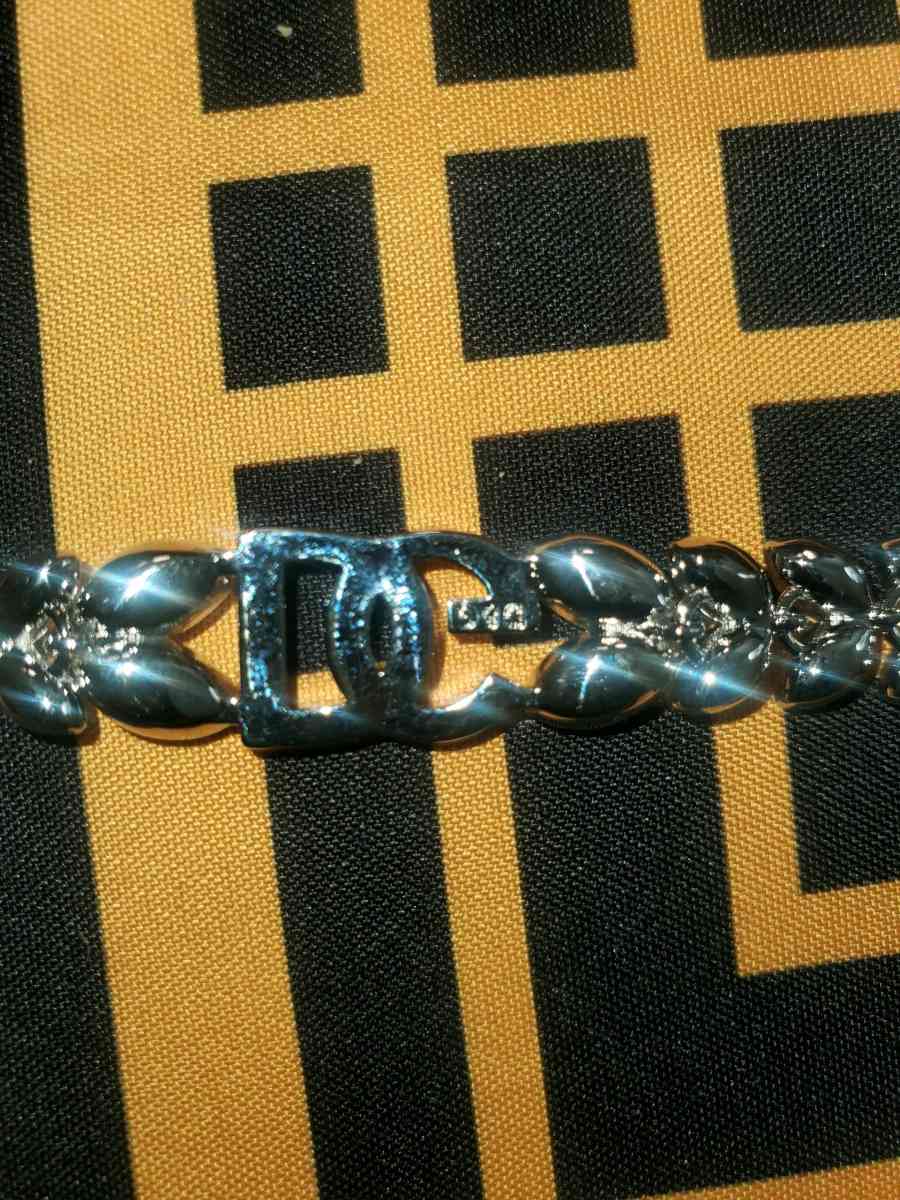 Dolce  Gabbana Elegant Silver Bracelet with Crystal Accents - Chester Gap, Virginia - FleaMarketBay