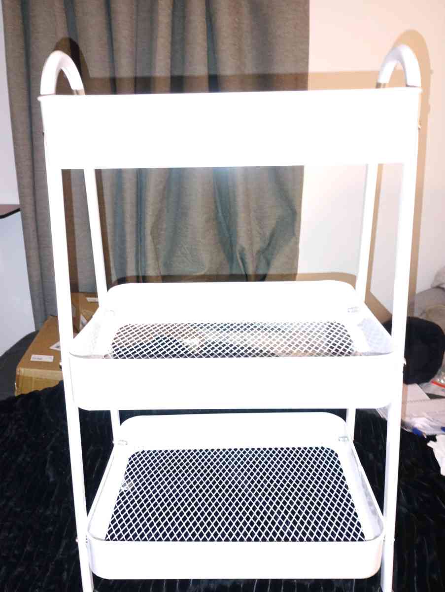 New 3 Tier Metal Rolling Rack WHITE color