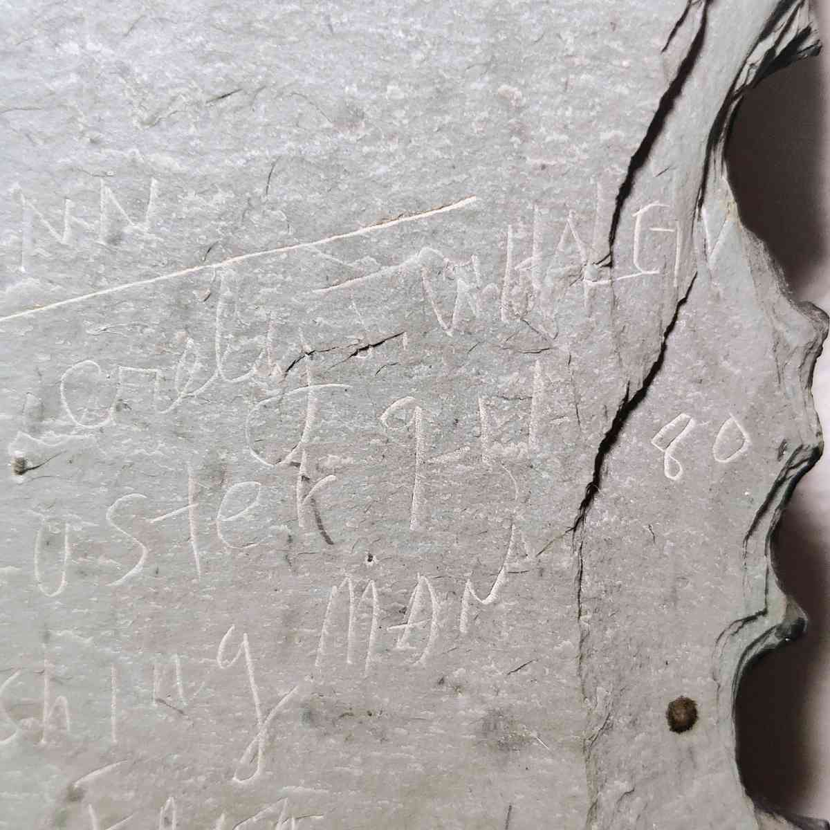 Slate drawing of a Wharf Fisherman - Bridgeton, New Jersey - FleaMarketBay