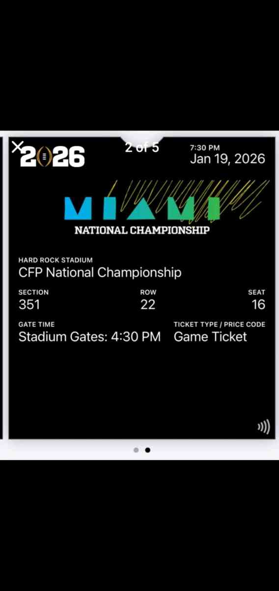 NCAA FOOTBALL CHAMPIONSHIP GAME TICKETS - Miami, Florida - FleaMarketBay