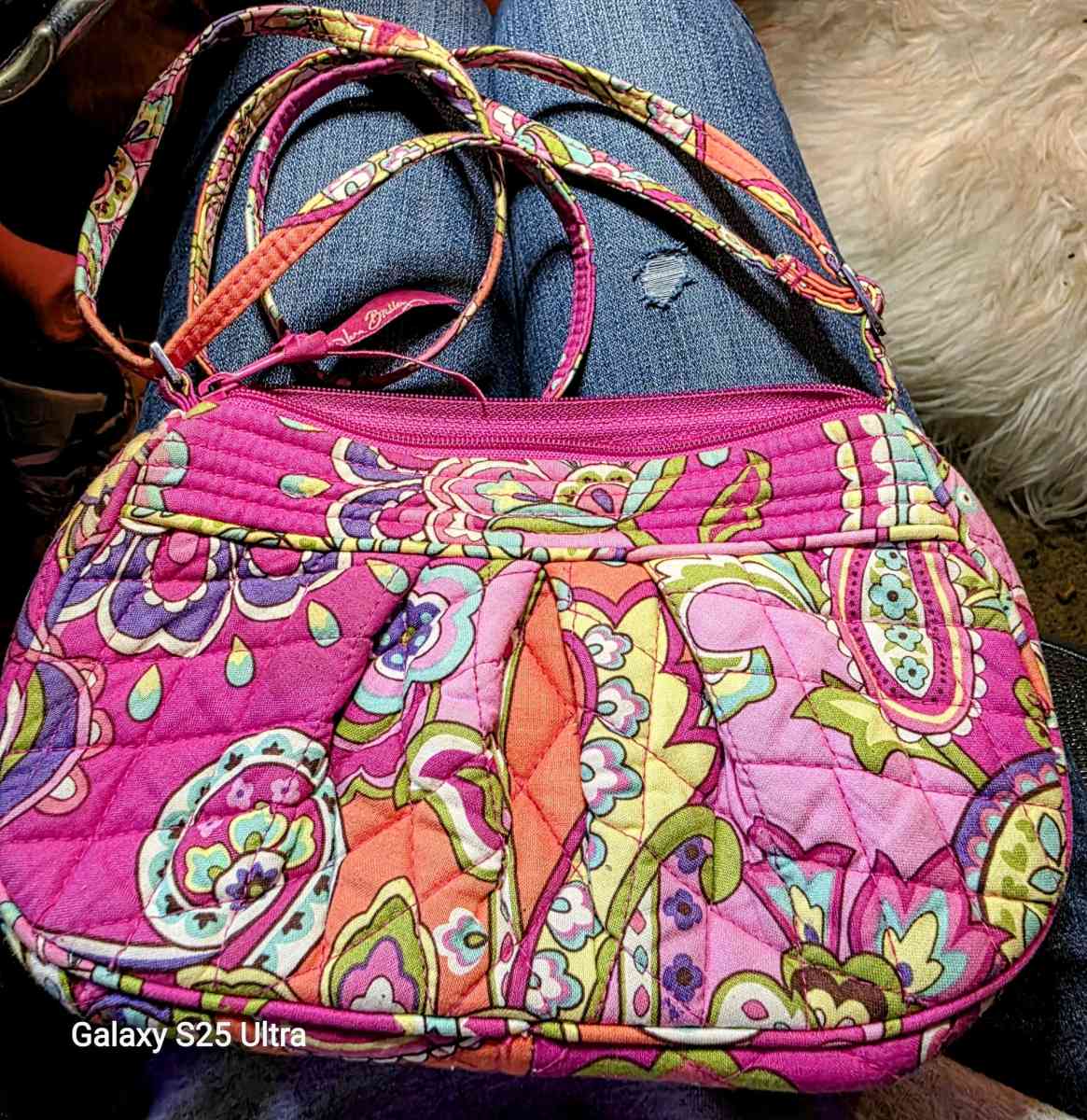Vera Bradley crossbody bag Frannie Pink Swirls like new