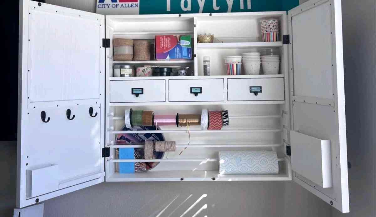 Craft Cabinet wChalkboard Panels  Wall Mounted 32L x 36W - Frisco, Texas - FleaMarketBay