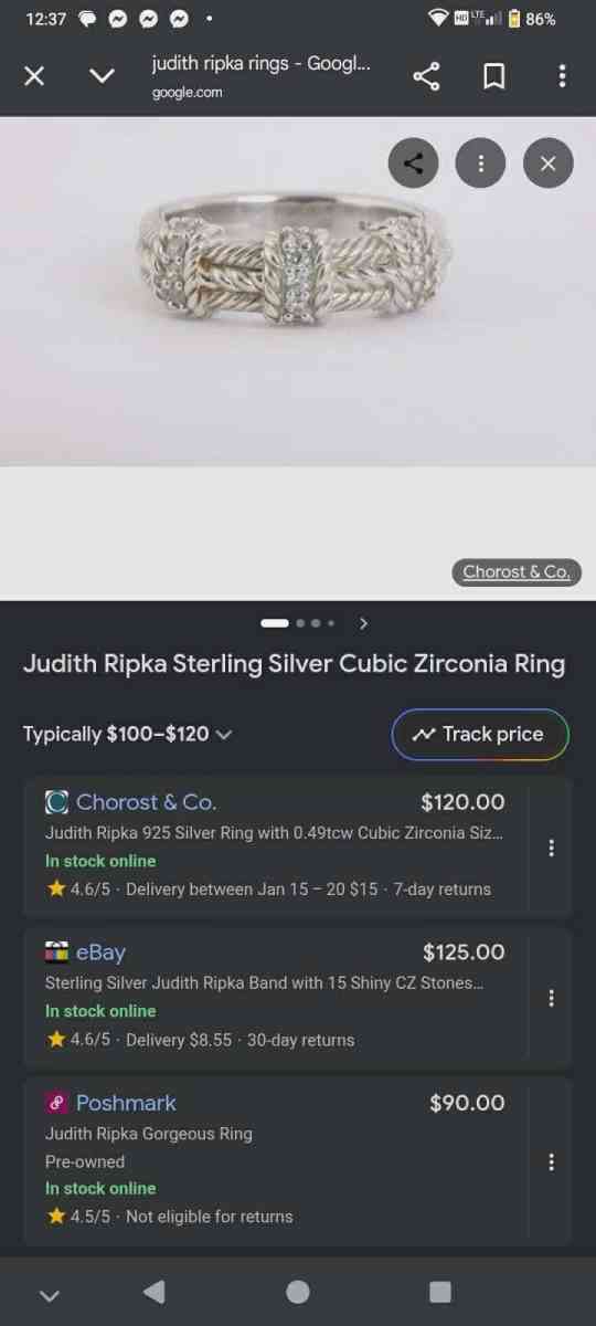 Judith ripka ring - Colorado Springs, Colorado - FleaMarketBay