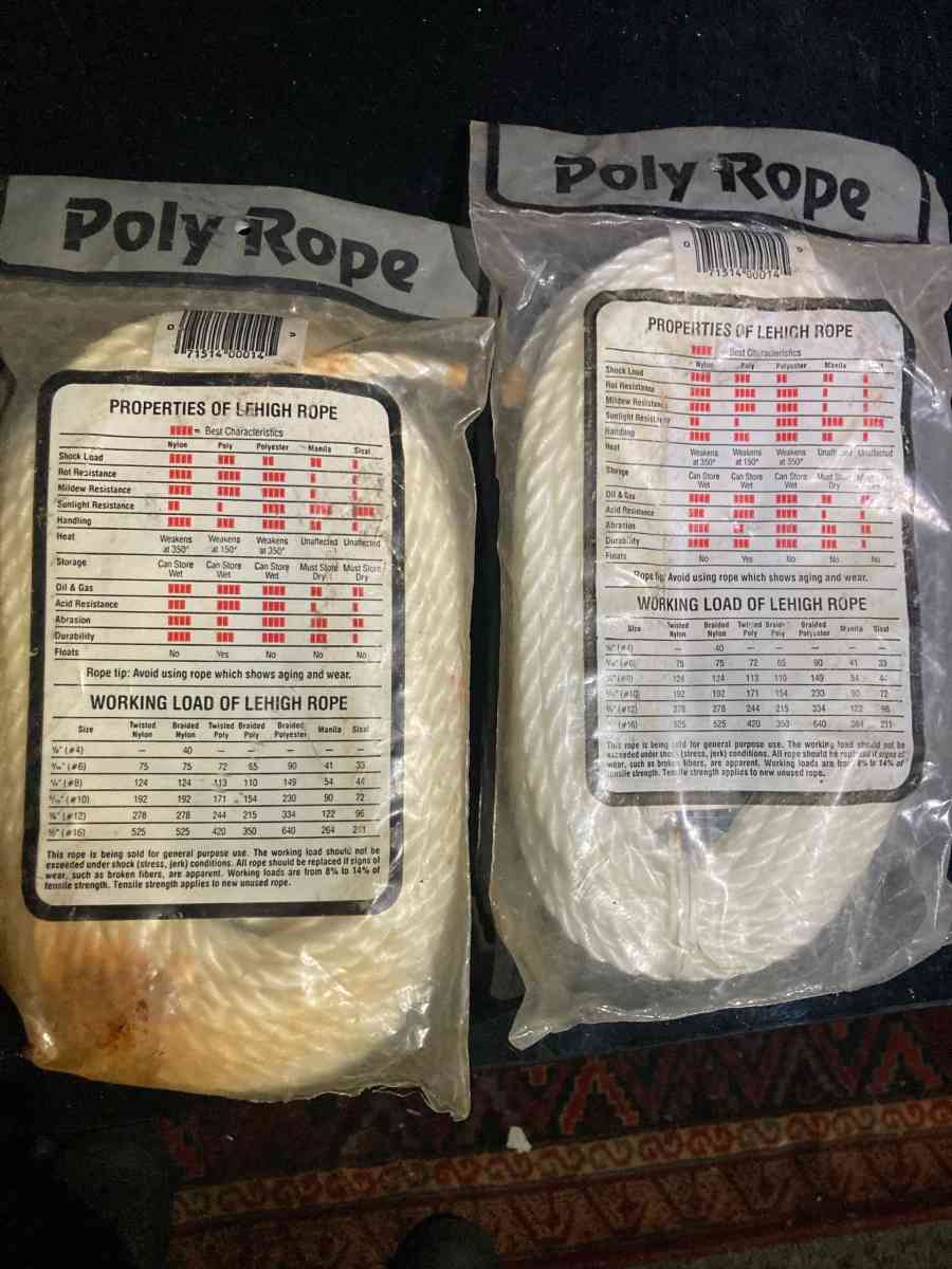 Lehigh 14 in x 50 ft Twisted Poly Rope - Essington, Pennsylvania - FleaMarketBay