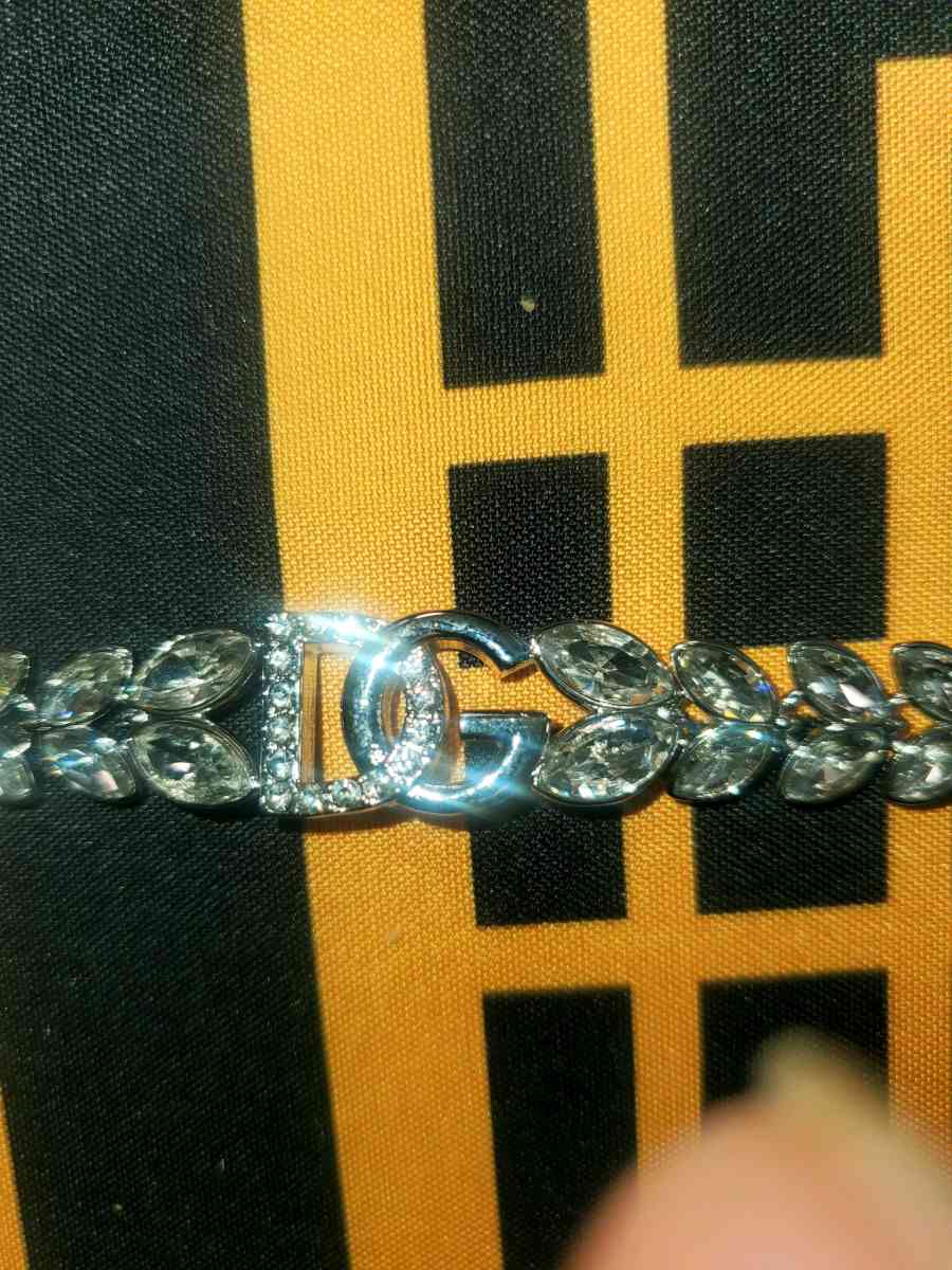 Dolce  Gabbana Elegant Silver Bracelet with Crystal Accents - Chester Gap, Virginia