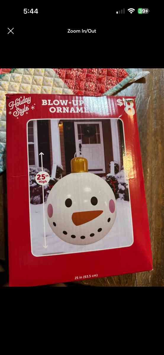 blow up ornament and a book to read