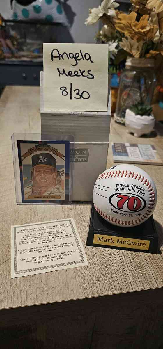 Mark McGwire Replica Signature Baseball w Card - Benson, North Carolina
