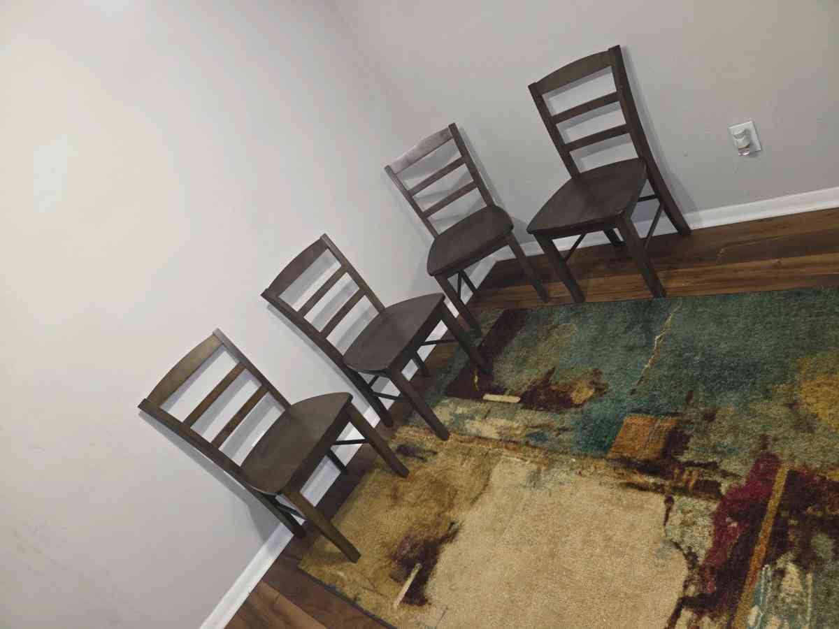 Set of 4 Brown Wooden Mandrid Ladderback